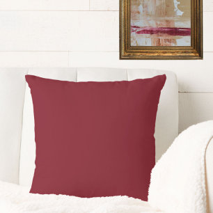 Burgundy Wine Plain Solid Colour Jewel Tone Throw Pillow