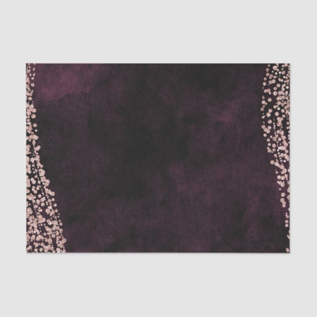 Burgundy Wine & Rose Gold Confetti Wedding Tissue Paper (Front)