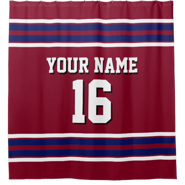 Burgundy with Navy White Stripes Sports Jersey (Front)