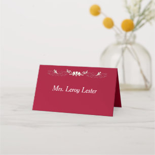 Burgundy with Text  Place Card