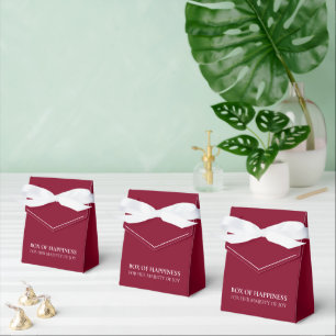 Burgundy with White Text Regal Feminine Charm Favor Box