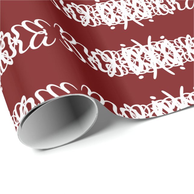 Burgundy With White Wrapping Paper (Roll Corner)