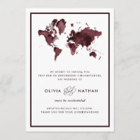 Burgundy World Map | Wedding Cancellation