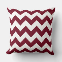 Burgundy Zig Zag Coussin rayé