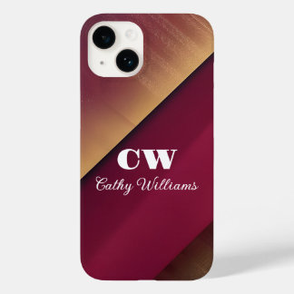 Burguny and Gold Background Case-Mate iPhone 14 Case