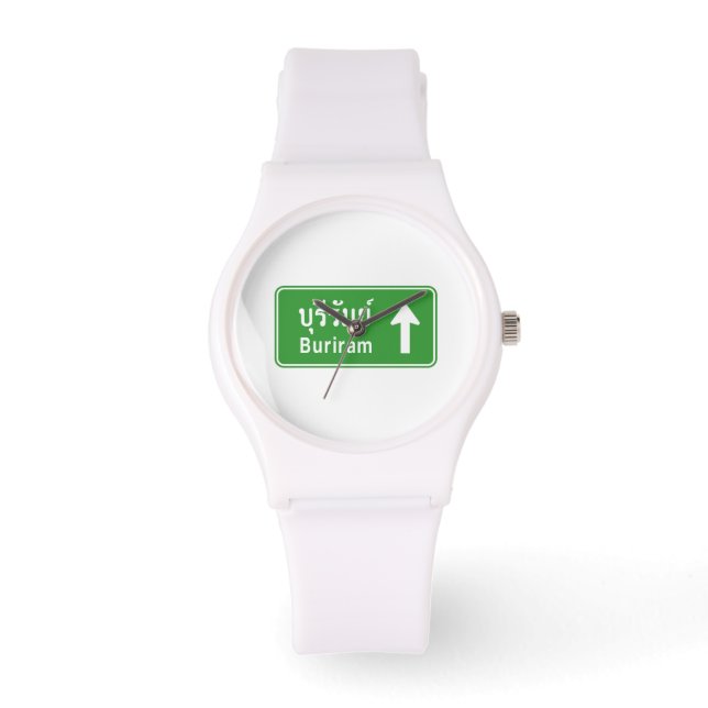 Buriram Ahead ⚠ Thai Highway Traffic Sign ⚠ Watch (Front)
