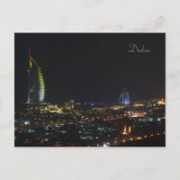 Burj Al Arab at night, Dubai - Postcard