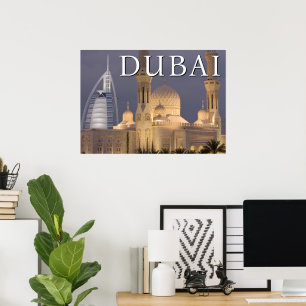 Burj al Arab   Mosque in Evening Dubai Poster