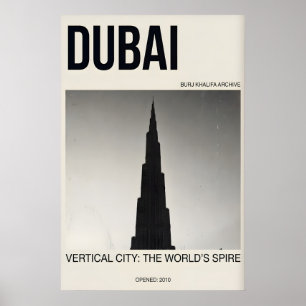Burj Khalifa Art Print Black and White Dubai