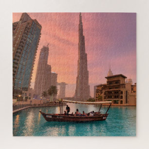 Burj Khalifa Boat Lake Cityscape                   Jigsaw Puzzle