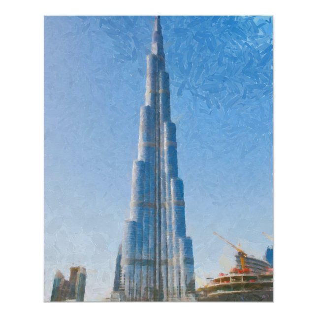 Burj Khalifa, Dubai painting Poster (Front)