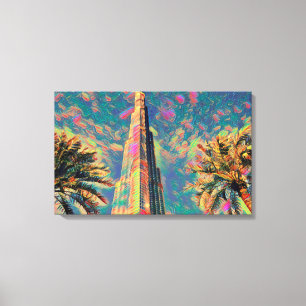 Burj Khalifa painting Canvas Print