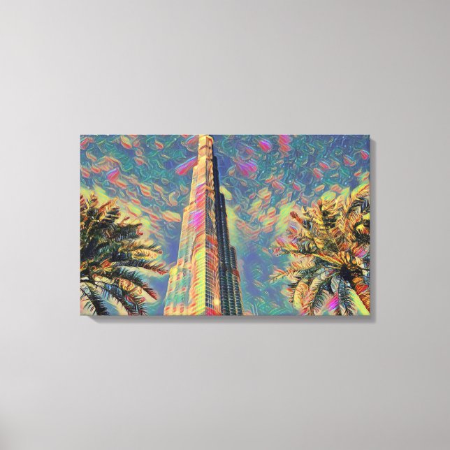 Burj Khalifa painting Canvas Print (Front)