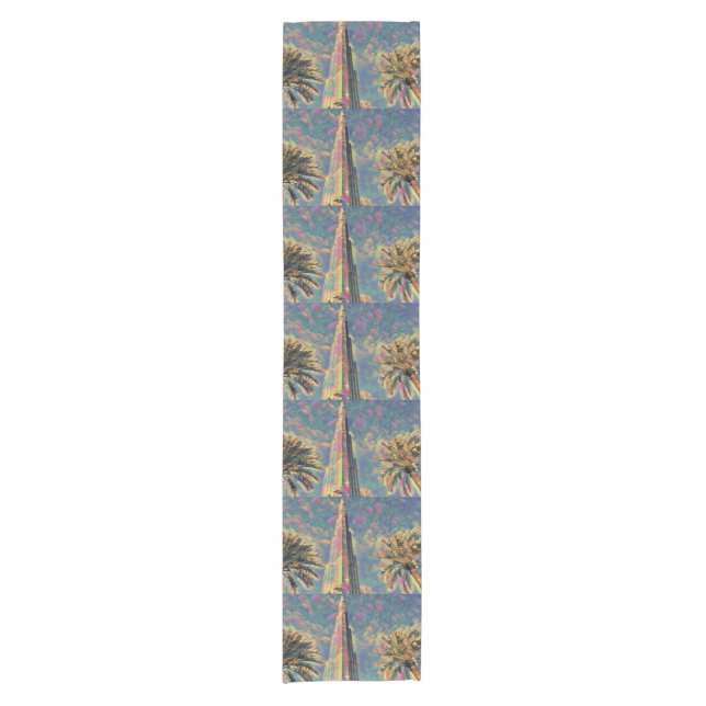 Burj Khalifa painting Short Table Runner (Front)