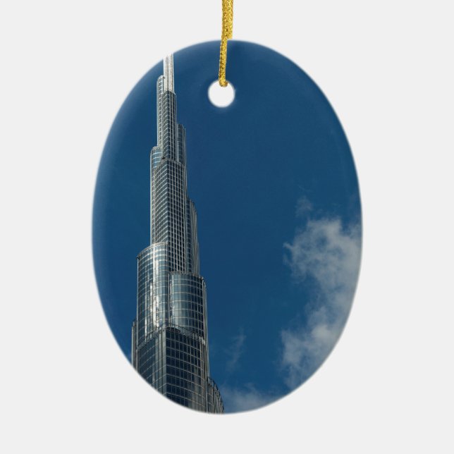 Burj Khalifa skyscraper Ceramic Ornament (Front)