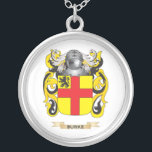 Burke Coat of Arms (Family Crest) Silver Plated Necklace<br><div class="desc">Use the search tool at my store to find other Burke merchandise. Burke Coat of Arms (Family Crest) products avaiable on tshirts, sweatshirts, kids shirts, infant onsies, stickers, magnets, and much more Burke clothing fully customizable to your specifcations. Great for family reunions or gifts for the relatives. If you like...</div>
