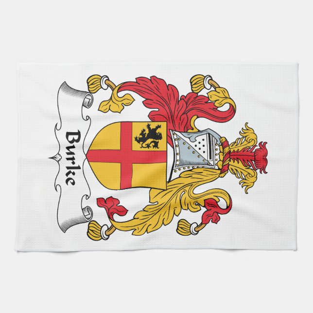 Burke Family Crest Kitchen Towel (Horizontal)