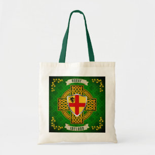 Burke Irish Shield & Celtic Cross Personalized  Tote Bag