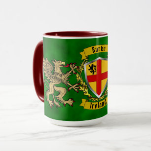 Burke Irish Shield & Griffins Personalized Mug