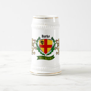 Burke Irish Shield Personalized Beer Stein