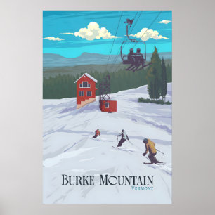 Burke Mountain Vermont Ski Resort Travel Poster
