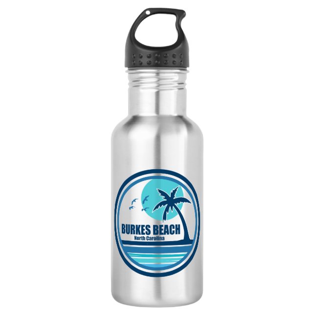 Burkes Beach South Carolina Palm Tree Birds 532 Ml Water Bottle (Front)
