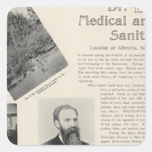 Burke's Sanitarium, California Square Sticker