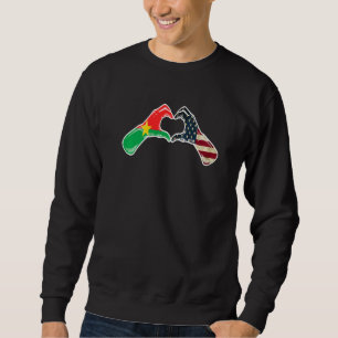 Burkina Faso American USA Flag  USA Burkinabe Hear Sweatshirt