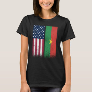Burkina Faso Burkinabe American Flags Proud USA T-Shirt
