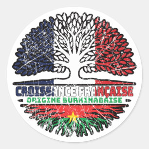 Burkina Faso Burkinabe  French France Tree Roots Classic Round Sticker
