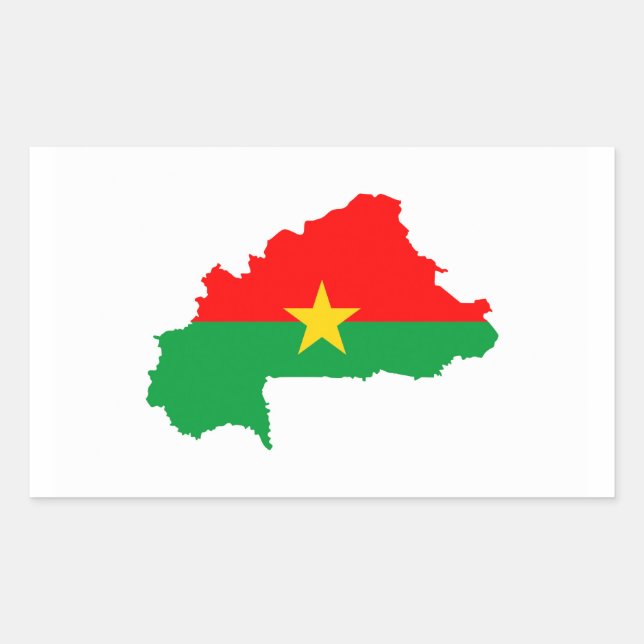 burkina faso country flag map shape silhouette sticker (Front)
