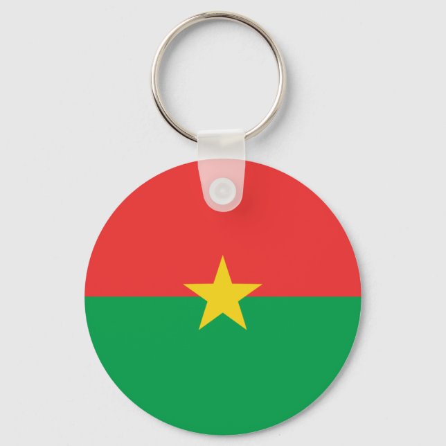 Burkina Faso Fisheye Flag Keychain (Front)