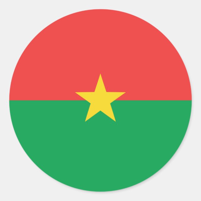 Burkina Faso Fisheye Flag Sticker (Front)