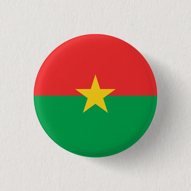 Burkina Faso Flag 1 Inch Round Button (Front)