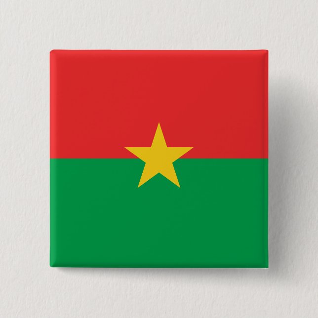 Burkina Faso Flag 2 Inch Square Button (Front)