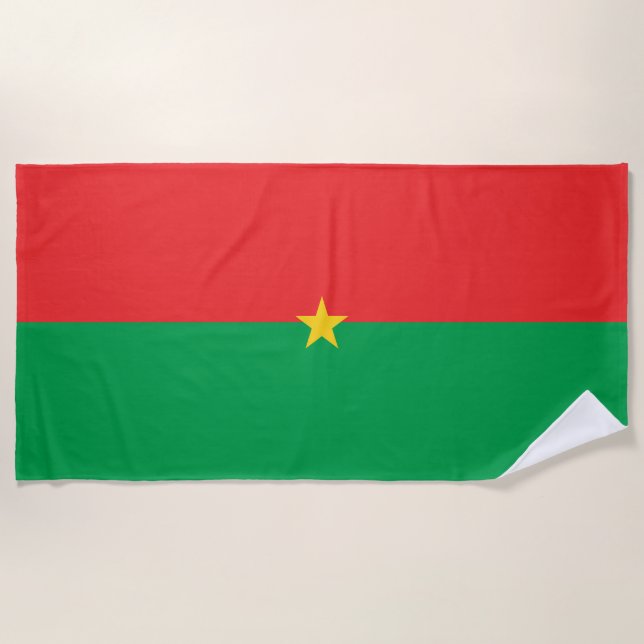Burkina Faso flag Beach Towel (Front)