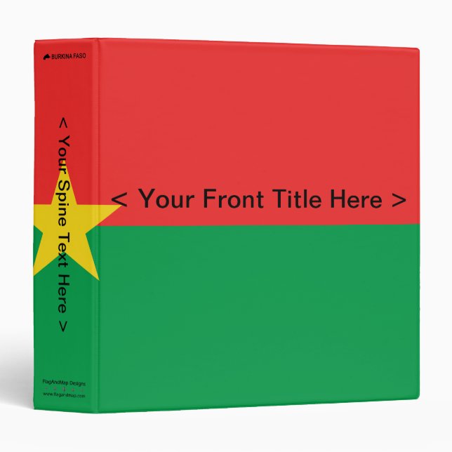 Burkina Faso Flag Binder (Front/Spine)