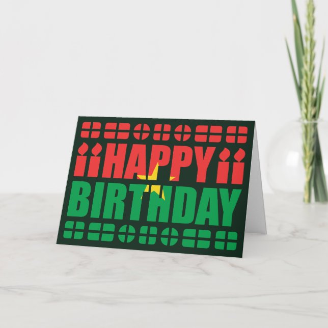 Burkina Faso Flag Birthday Card (Front)