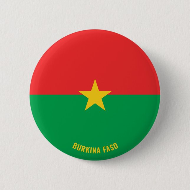 Burkina Faso Flag Cute Patriotic 2 Inch Round Button (Front)