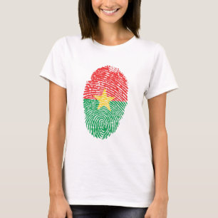 Burkina Faso Flag Fingerprint Country Pride T-Shirt