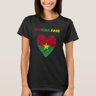 Burkina Faso Flag Holiday Burkina Faso Heart Burki T-Shirt