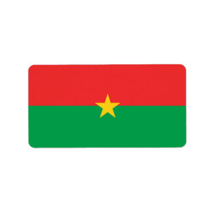 Burkina Faso flag Label