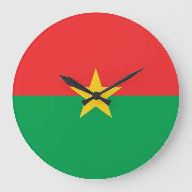Burkina Faso Flag Large Clock (Front)