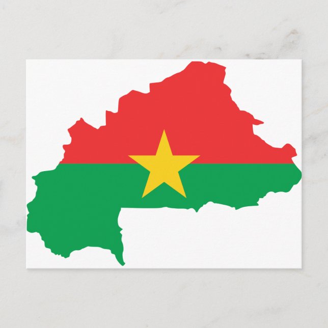 Burkina Faso Flag map BF Postcard (Front)