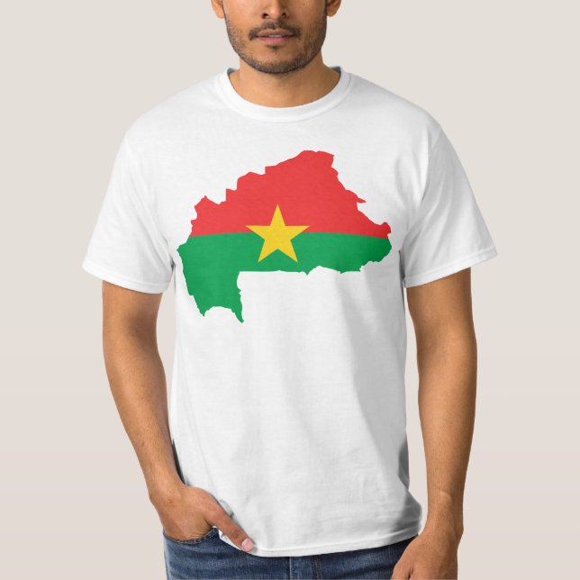 Burkina Faso Flag map BF T-Shirt (Front)