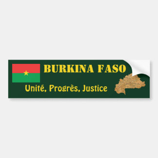 Burkina Faso Flag + Map Bumper Sticker