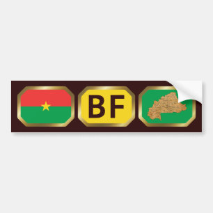 Burkina Faso Flag Map Code Bumper Sticker