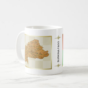 Burkina Faso Flag + Map Mug