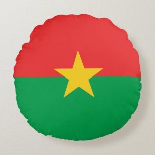 Burkina Faso Flag Round Pillow