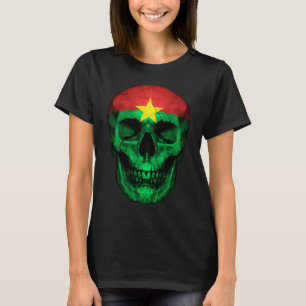 Burkina Faso Flag Skull Burkinabé Roots Proud Patr T-Shirt